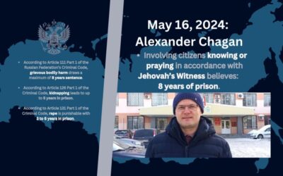 RUSSIA: A Jehovah’s Witness was sentenced to 8 years in prison